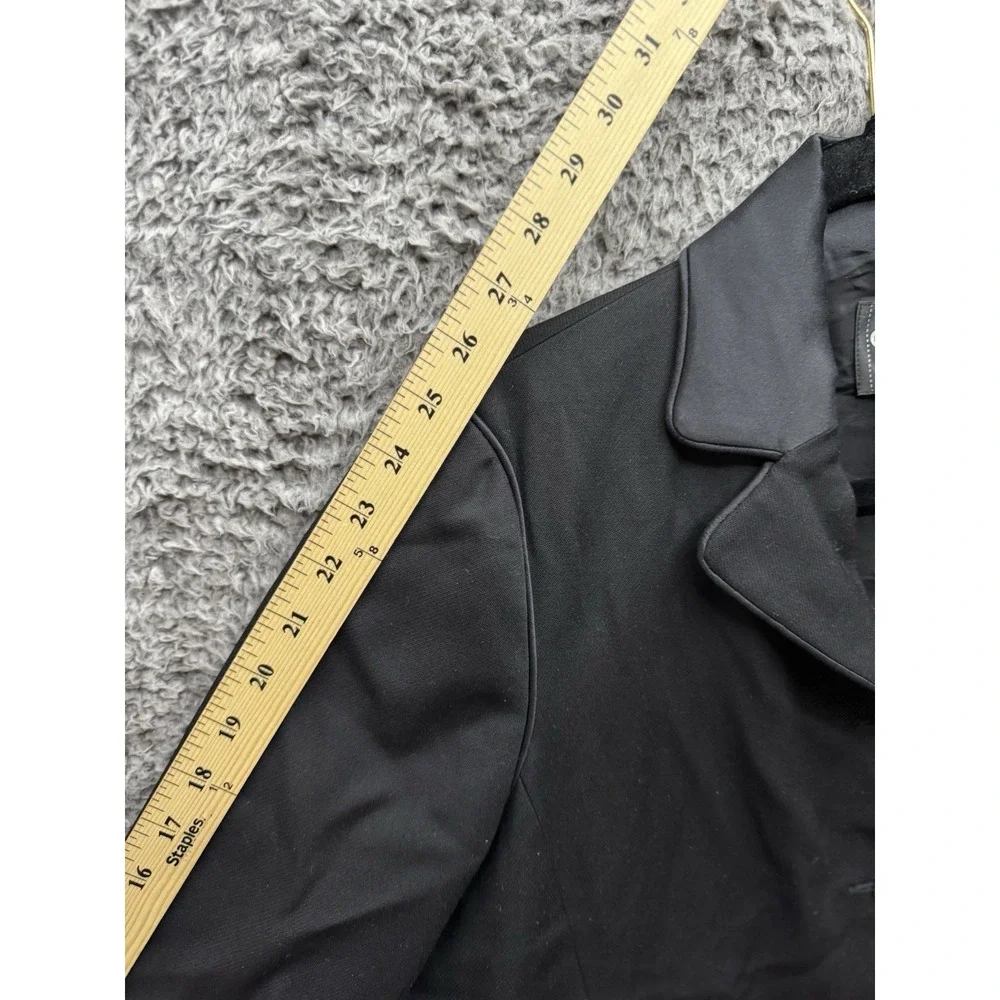 CHANEL PRE-OWNED 2008 SINGLE-BREASTED WOOL BLAZER - P33310 - BLACK‎ Size 48
